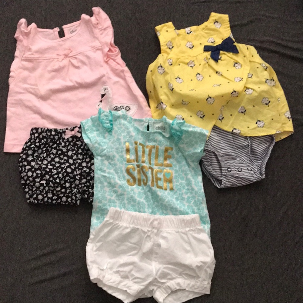 3 baby girls outfits